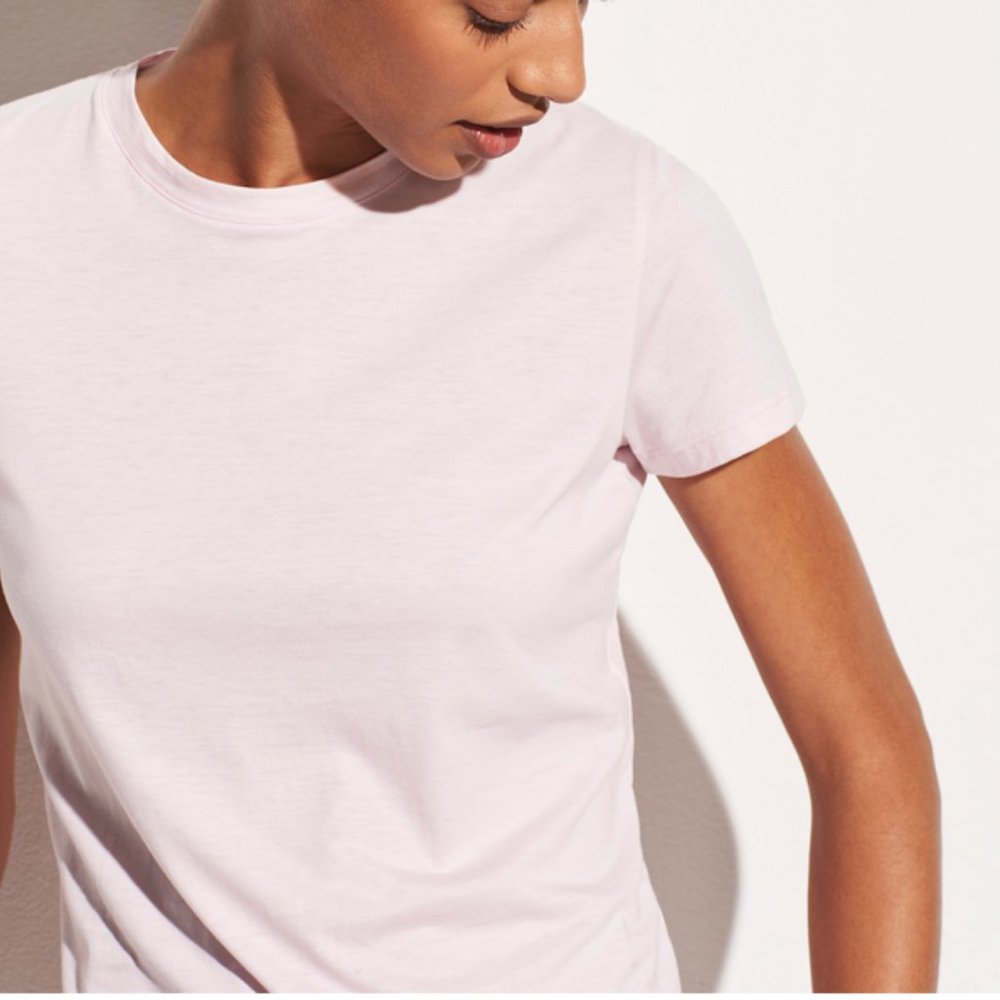 Vince Essential Pima Cotton Crew Tshirt Rose